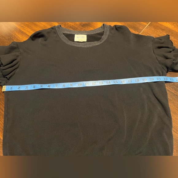 Nation Ltd Ruffle-sleeve Sweatshirt Women’s Size S Black Round Neck Long sleeve - Picture 11 of 12